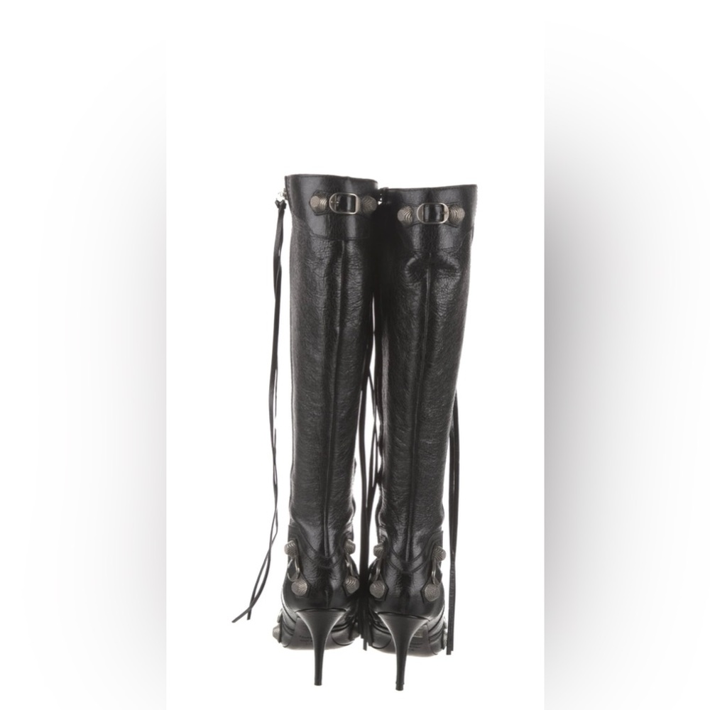 Black Leather Knee-High Boots
